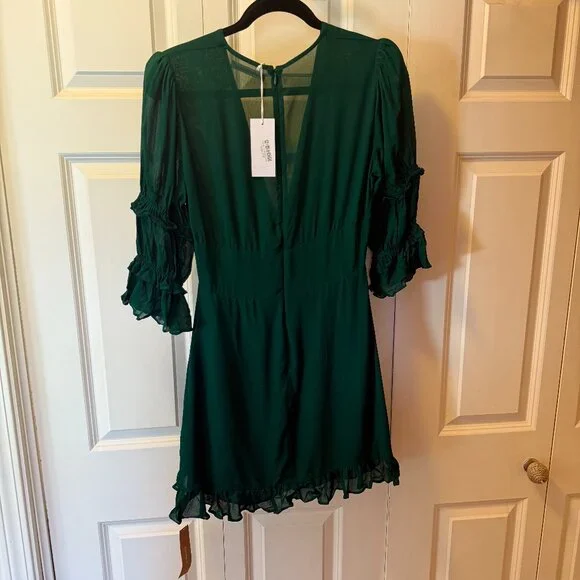 NWT Reformation Laurelei Dress - Emerald - Size 6 - Picture 6 of 6